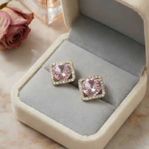 Pink Sapphire Studs