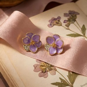 Amethyst Petal Studs